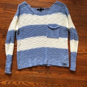 Baby blue/white striped sweater